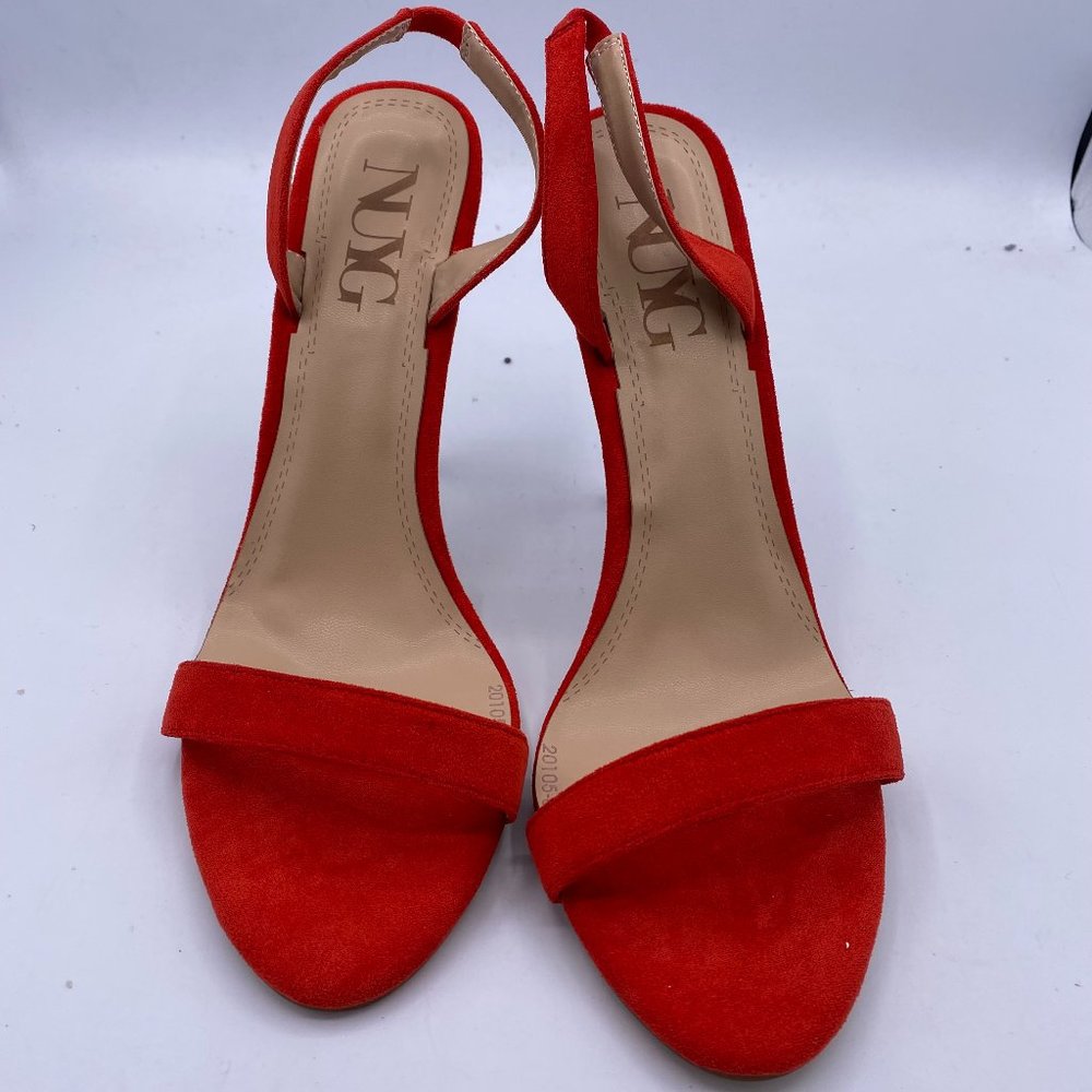 NUYG red open toe slingback stilettos heels pumps shoes